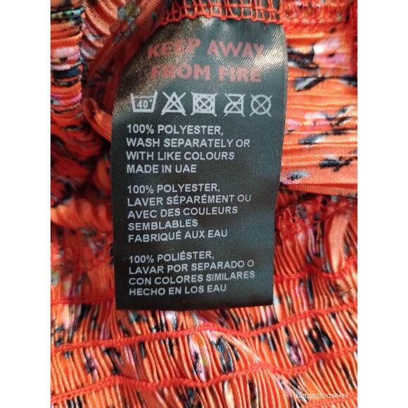 Urban Outfitters Women's size M Floral Feminine Babydoll Plisse Wrap Crop Top - Picture 8 of 9